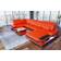 Sofa Dreams Napoli Orange/Black Sofa 376cm 6-Sitzer