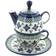 Blue Rose Pottery Mosaic Flower Individual Teapot 0.08gal