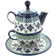 Blue Rose Pottery Mosaic Flower Individual Teapot 0.08gal