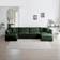 Thick Cushion Recliner Green Sofa 146.5 3 Seater