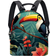 Toucan Stylish Leather Backpack - Multicolour