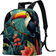 Toucan Stylish Leather Backpack - Multicolour