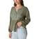 Lucky Brand Beaded Embroidered Pintuck Peplum Top - Balsam Green