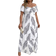 Shein VCAY Plus Size Women's Off-Shoulder Leaf Print Dress