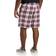 DXL Big and Tall Essentials Plaid Shorts - Burgundy Multi