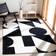 AllModern Dave Hand Geometric Rug Black, Beige 48x72"