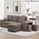 Simplie Fun Sectional Sofa Bed With Storage Grey Sofa 95" 3pcs 3 Seater