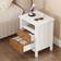 Bed Bath & Beyond Nightstand with Charging Station White/Brown Bedside Table 15.7x18.5" 2pcs