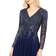 Mac Duggal Embellished Illusion V Neck Long Sleeve Gown - Navy