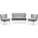 Bed Bath & Beyond Farrah Upholstered Scalloped Living Room Set Gray Sofa 46" 3 4 Seater