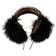 Dolce & Gabbana Crystal Fur Headset Audio Headphones - Black/Gold