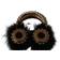 Dolce & Gabbana Crystal Fur Headset Audio Headphones - Black/Gold