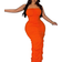 Shein Slayr Plus Size Women'S Strapless Ruched Bodycon Dress - Orange