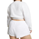 Victoria's Secret Pink Women's Ivy Fleece Curved Hem Shorts - Optic White