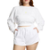 Victoria's Secret Pink Women's Ivy Fleece Curved Hem Shorts - Optic White