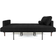 Nouhaus Luxury Convertible Black Sofa 85.8" 3 Seater