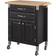 Homestyles Dolly Madison Kitchen Cart Black Trolley Table 17.8x32.8"