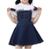 Kidscool Space Little Girl's Jean Overall Ripped Adjustable Dress - Blue