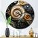 Design Art Abstract Liquid Gold And Black Spiral Wall Clock 16"