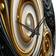 Design Art Abstract Liquid Gold And Black Spiral Wall Clock 16"