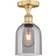 Innovations Lighting Bella Brushed Brass/Light Smoke Ceiling Flush Light 6"