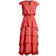 Vince Camuto V Neck Flutter Sleeve Tiered Dress - Calypso Coral