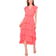 Vince Camuto V Neck Flutter Sleeve Tiered Dress - Calypso Coral