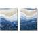 Stupell Abstract Ocean Geode Landscape Busy Blue Beige Lines Blue/Beige Framed Art 16x20"