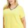 Tommy Hilfiger Contrast Trim V-Neck Top Plus Size - Snapdragon