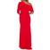 Betsy & Adam Madeline Long Scuba Crepe Off The Shoulder Drop Dress - Red