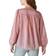 Lucky Brand Smocked Button Through Blouse - Zephyr Pink Stripe