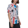 Karl Lagerfeld Printed Bungee Sleeve Button Down Top - White