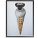 Stupell Industries Pug Ice Cream Cone Black Framed Art 24x30"