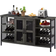 Simplie Fun Industrial Grey/Black Liquor Cabinet 55x30"