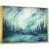 Design Art Northern Lights Scenery Minimalism Gold Framed Art 40x30"