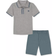 Calvin Klein Little Boy's Heather Pique Polo Shirt & Twill Shorts - Assorted