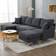 Simplie Fun 017520DC Charcoal Grey Sofa 110" 4 Seater