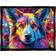 Stupell Dog With Vivid Paint Splash Black Framed Art 31x25"