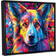 Stupell Dog With Vivid Paint Splash Black Framed Art 31x25"