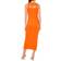 1.State Back Cutout Cotton Rib Midi Dress - Scarlet Ibis Orange