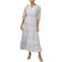 1.State Women's Printed Pintuck 3/4 Sleeve Tiered Maxi Dress - New Ivory