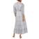 1.State Women's Printed Pintuck 3/4 Sleeve Tiered Maxi Dress - New Ivory