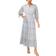 1.State Women's Printed Pintuck 3/4 Sleeve Tiered Maxi Dress - New Ivory