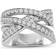 Netaya Criss Cross Ring - Silver/Diamonds