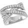 Netaya Criss Cross Ring - Silver/Diamonds