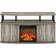 Furinno Jensen Living Room Fireplace French Oak Grey/Black TV Bench 47.2x24.2"