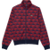 Lacoste Robert George Jacquard Motif Zipped Sweatshirt - Blue/Bordeaux/Red