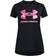 Under Armour Girl's UA Tech Print Fill Big Logo Short Sleeve - Black/Stellar Pink