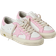 GOLDEN GOOSE Kid's May Leather Sneakers - White/Pink