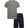 Nike Kid's Logo Graphic Tee & Dri-FIT Shorts Set - Grey/Black